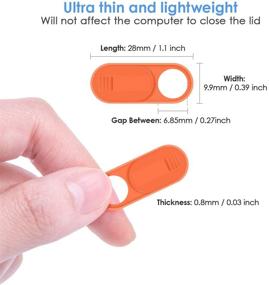 img 1 attached to 📷 Laptop Camera Cover Slide 0.028-Inch Ultra-Thin Webcam Privacy Blocker for MacBook, iMac, Laptop, Desktop, PC, iPad, Smart Phone - Orange/Yellow/Purple 3-Pack