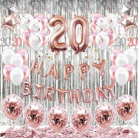 img 4 attached to 🎉 Stunning HAPYCITY 20th Birthday Decorations Balloons (55 pack) - Rose Gold 20 Number Balloons for Her - Create the Perfect Birthday Party Atmosphere!