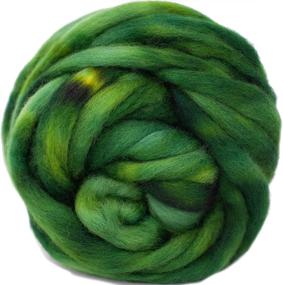 img 4 attached to 🧶 Hand Dyed Wool Roving: Ultra Soft BFL Combed Top, Pre-Drafted for Easy Hand Spinning. Artisanal Fiber for Felting, Weaving, Wall Hangings, and Embellishments. 1 Ounce. Hunter Green