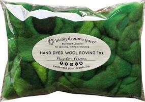 img 3 attached to 🧶 Hand Dyed Wool Roving: Ultra Soft BFL Combed Top, Pre-Drafted for Easy Hand Spinning. Artisanal Fiber for Felting, Weaving, Wall Hangings, and Embellishments. 1 Ounce. Hunter Green