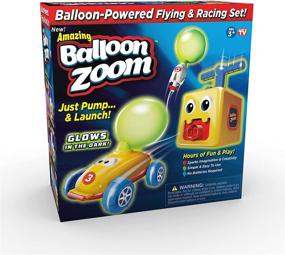 img 4 attached to 🎈 Rev up the Fun with Ontel Balloon Zoom Balloon-Powered Flying & Racing Set, Perfect for Ages 3+
