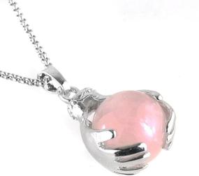 img 2 attached to 💎 Beadnova Healing Gemstone Necklace: Crystal Ball Pendant with 18-Inch Stainless Steel Chain, Gift Box Included