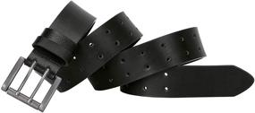 img 3 attached to 👖 Heavy Grommet Double Prong Leather Men's Belt Accessories