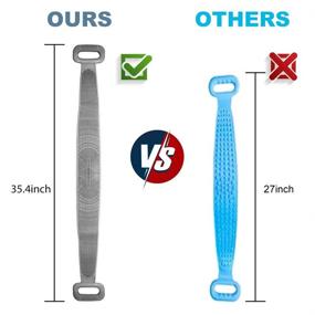 img 2 attached to 🚿 Giro Silicone Back Scrubber with Hook - 35.4'' Double-Sided Exfoliating Brush for Shower and Bath – Gray