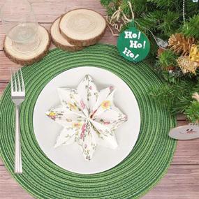 img 1 attached to 🍽️ Enhance Your Dining Décor with Allydrew Woven Round Placemats in Green