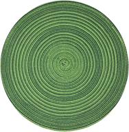 🍽️ enhance your dining décor with allydrew woven round placemats in green logo