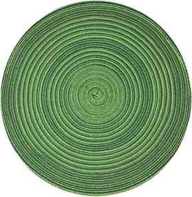 img 4 attached to 🍽️ Enhance Your Dining Décor with Allydrew Woven Round Placemats in Green