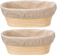 🥖 doyolla 10-inch oval shaped dough proofing baskets set of 2 with liners - ideal for sourdough bread baking at home or professional use logo
