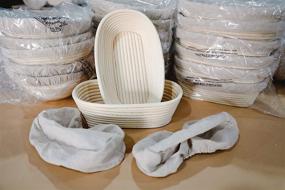 img 3 attached to 🥖 DoYolla 10-Inch Oval Shaped Dough Proofing Baskets Set of 2 with Liners - Ideal for Sourdough Bread Baking at Home or Professional Use