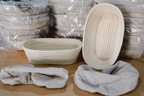 img 1 attached to 🥖 DoYolla 10-Inch Oval Shaped Dough Proofing Baskets Set of 2 with Liners - Ideal for Sourdough Bread Baking at Home or Professional Use