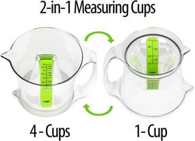 img 2 attached to Reverso Primo Measuring Cup and Spoon Set - Urban Trend (4- and 1-Cup) - Innovative Easy-To-Read Design - Flip Over for 2-in-1 Measuring Cups