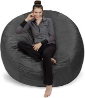 🪑 ultra comfortable and stylish charcoal 6' sofa sack bean bag chair - perfect for kids, teens, and adults logo