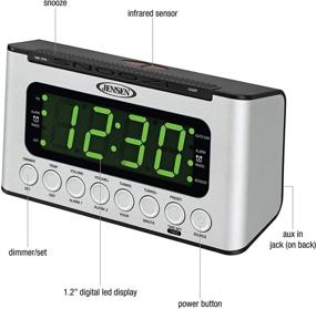 img 1 attached to ⏰ JENSEN JCR-231 Dual Alarm Clock Radio: Digital AM/FM with Wave Sensor - Explore Now!