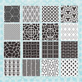 img 4 attached to 16-Piece Geometric Honeycomb Stencils Set for Creative Art Painting, Drawing, Scrapbooking, Tracing, DIY Furniture, Wall, Wood Floor Decor - 7.9x7.9 Inch