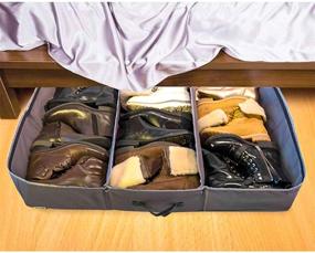 img 2 attached to 👞 Efficient Under Bed Storage Organizer for Boots, Shoes, and Clothes - NDR Home XL with Adjustable Dividers - Space Saving Solution (Grey, 36x25x6in)