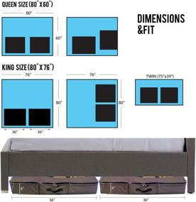 img 1 attached to 👞 Efficient Under Bed Storage Organizer for Boots, Shoes, and Clothes - NDR Home XL with Adjustable Dividers - Space Saving Solution (Grey, 36x25x6in)