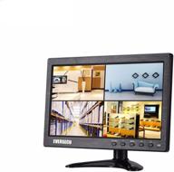 10.1-inch hdmi vga portable laptop monitor: raspberry pi display & cctv screen, hd 1024x600, dual speakers, mp5 usb port, remote control, gaming (10 inch) logo