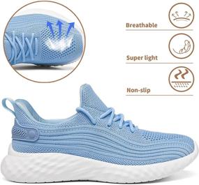 img 2 attached to 👟 Akk Women's Lightweight Memory Foam Slip-On Walking Shoes: Breathable Mesh Sneakers for Gym, Tennis, Sports, Travel, and Work