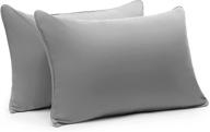 🌬️ bedemu 100% cotton cooling grey pillowcases with hidden zipper - queen size, set of 2 - soft and cozy pillow covers (pillow case) – 600 thread count, 20 x 30 inches - 2 pack logo