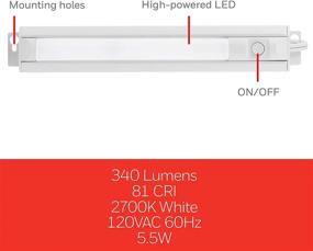 img 1 attached to 💡 UltraPro 10-inch LED Under Cabinet Light Fixture - Warm White 2700K, 340 Lumens for Closet or Kitchen with Flat Plug - Model 44127