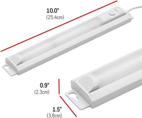 img 3 attached to 💡 UltraPro 10-inch LED Under Cabinet Light Fixture - Warm White 2700K, 340 Lumens for Closet or Kitchen with Flat Plug - Model 44127