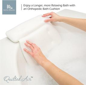 img 2 attached to 🛀 Bath Haven Luxury Bathtub Pillow - Cushion Tub Mat with 3D Air Mesh Technology, Machine Washable - Quick-Drying | Includes Washing Bag and Travel Case (Classic)