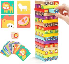 img 4 attached to 🌈 Enhance Learning with TOP BRIGHT Colored Wooden Stacking