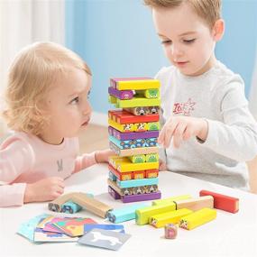 img 3 attached to 🌈 Enhance Learning with TOP BRIGHT Colored Wooden Stacking