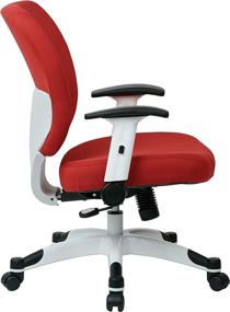 img 3 attached to 🪑 SPACE Seating Professional Deluxe Padded Mesh Task Chair in Rouge Red - Adjustable Arms, Tilt Tension & Synchro Mechanism