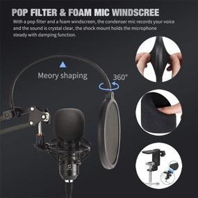 img 1 attached to Professional USB Microphone Kit for Gaming, YouTube Video, Music Recording, Voice Over, Karaoke, Studio Mic Bundle with Adjustable Arm Stand and Shock Mount - Ideal for Streaming and Podcasting on PC