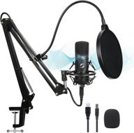 professional usb microphone kit for gaming, youtube video, music recording, voice over, karaoke, studio mic bundle with adjustable arm stand and shock mount - ideal for streaming and podcasting on pc logo