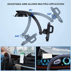 img 3 attached to 📱 Versatile Car Phone Mount with Strong Suction Cup for iPhone 12 Pro Max/11 Pro Max, Galaxy S10/S9 & More - Dashboard/Windshield Holder with Clear View