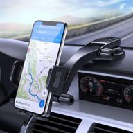 📱 versatile car phone mount with strong suction cup for iphone 12 pro max/11 pro max, galaxy s10/s9 & more - dashboard/windshield holder with clear view logo