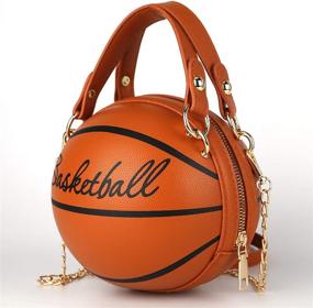 img 3 attached to 🏀 QiMing Basketball Tote Handbags, PU Mini Spherical Shoulder Bag for Girls and Women