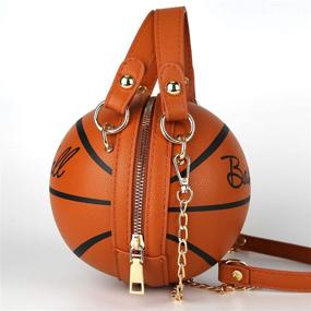 img 2 attached to 🏀 QiMing Basketball Tote Handbags, PU Mini Spherical Shoulder Bag for Girls and Women