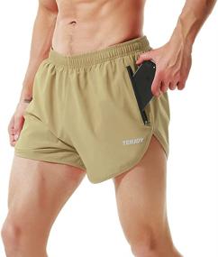 img 4 attached to 🏃 TENJOY Men's Running Shorts: 3-inch Athletic Workout Shorts with Zipper Pocket for Gym and Sports