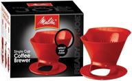 ☕ melitta ready set joe single cup pour over coffee brewer maker – set of 2 (black & red) + 100-count #2 natural brown cone coffee filters logo