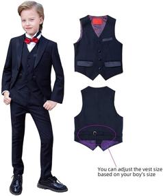 img 2 attached to 👔 ELPA ELPA Boys Tuxedo Suit - Classic Black Tuxedo for Parties, Holidays, Weddings - Sizes 4-16