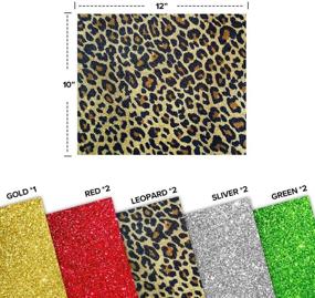 img 3 attached to 🐵 Transformonkey Glitter HTV Leopard Vinyl Bundle - 9 Pack | 12"x10" Sheets | General Thickness, 5 Color Assortment