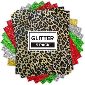 img 4 attached to 🐵 Transformonkey Glitter HTV Leopard Vinyl Bundle - 9 Pack | 12"x10" Sheets | General Thickness, 5 Color Assortment