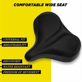 img 1 attached to 🚲 X WING Adult Universal Bike Saddle Seat with Foam Padded Comfort Cushion for Women and Men, Black - Ideal for Standard Mountain, Road, Electric, Stationary, and Exercise Bicycles