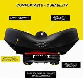 img 3 attached to 🚲 X WING Adult Universal Bike Saddle Seat with Foam Padded Comfort Cushion for Women and Men, Black - Ideal for Standard Mountain, Road, Electric, Stationary, and Exercise Bicycles