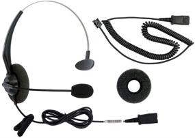 img 1 attached to 📞 RJ9 Corded Phone Headset for Office Analog Phones - Aastra, Avaya, Polycom, Digium, Mitel, ShoreTel, NEC Phone