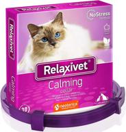 🐈 relaxivet calming collar for cats: enhanced de-stress formula to reduce travel anxiety, fireworks, thunder, vet visits; relieves stress, scratching, and fighting logo
