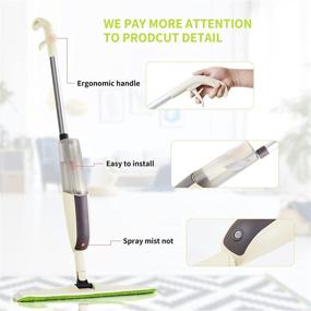img 1 attached to 🧹 CXHome Wet Jet Mops: Lightweight Microfiber Spray Mops for Effortless Floor Cleaning, 360° Spin with 2 Reusable Pads - Ideal for Hardwood, Marble, and Tile Floors! (500ml Bottles)
