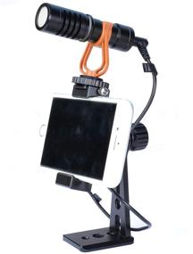 img 3 attached to 🎙️ Riqiorod Phone Tripod Mount with Microphone for iPhone 11, Xs, Samsung & More: Perfect for Vlogging and Live Streaming
