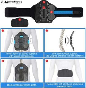 img 1 attached to 🌟 LSO Back Brace with Maximum Decompression Plate & Adjustable Arch Back Support - Pulley System Lumbar Support Belt for Herniated Disc Pain Relief, Spinal Stenosis, Sciatica, Scoliosis (L/XL - fits waist 35"-47")