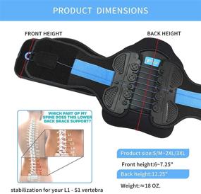 img 2 attached to 🌟 LSO Back Brace with Maximum Decompression Plate & Adjustable Arch Back Support - Pulley System Lumbar Support Belt for Herniated Disc Pain Relief, Spinal Stenosis, Sciatica, Scoliosis (L/XL - fits waist 35"-47")