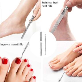 img 1 attached to Ultimate Foot Care Kit: Callus Shaver and Foot File Set with 10pcs Blades, Dead Skin Storage Cover (15Pcs in Total)