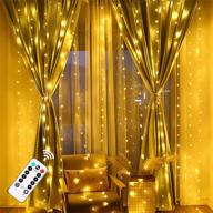 ✨ yunsova twinkle lights: fairy curtain light with remote for stunning room, wedding, and party decorations - 8 modes, pvc covered tube - warm white glow логотип